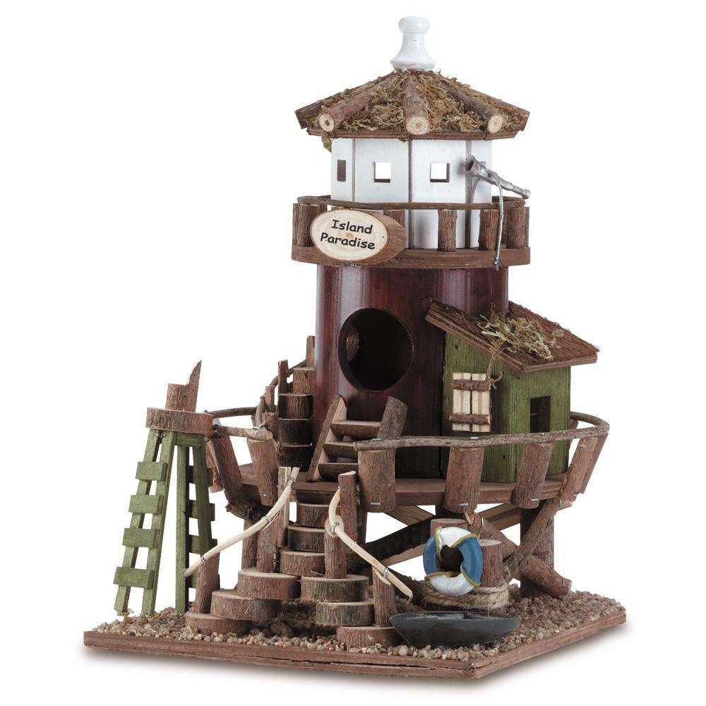 Island Paradise Wood Bird House Accent Plus 