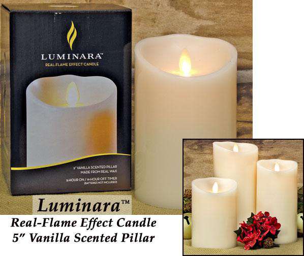 Ivory Luminara, 5" Timer Tapers & Pillars CWI+ 