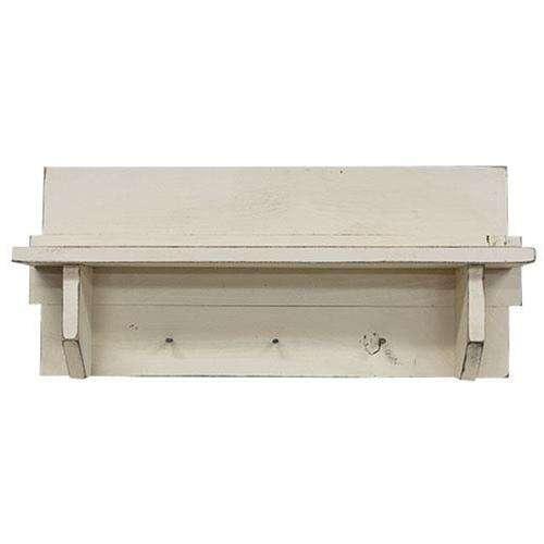Ivory Shelf w/3 Nail Hooks - The Fox Decor