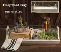 Thumbnail for Ivory Wood Tray w/Handles tray CWI+ 