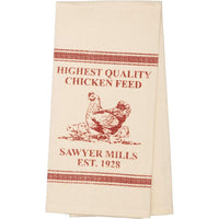Thumbnail for Sawyer Mill Red Chicken Muslin Unbleached Natural Tea Towel 19x28 VHC Brands - The Fox Decor