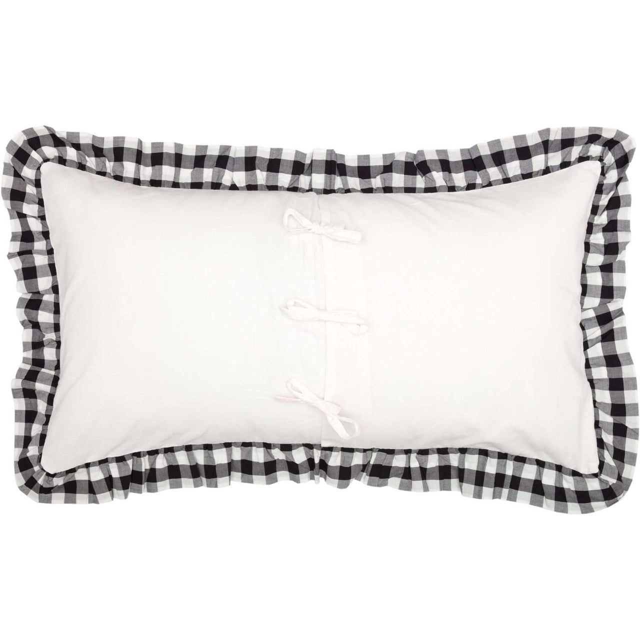 Annie Buffalo Black Check Ruffled King Sham 21x37 VHC Brands - The Fox Decor