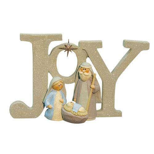 Joy Resin Glitter Nativity Tabletop & Decor CWI+ 