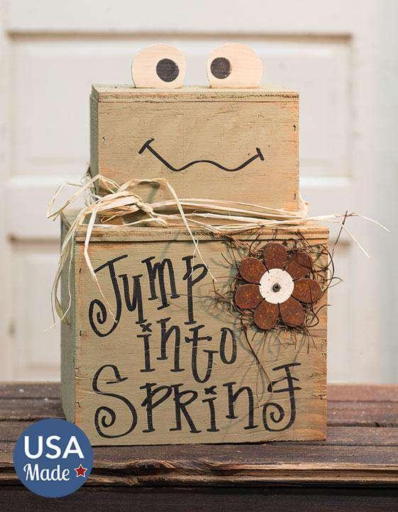 Jump Into Spring Froggy Stacker - The Fox Decor