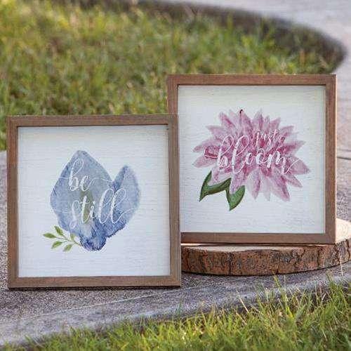 *Just Bloom Framed Easel, 2 Asst. Pictures & Signs CWI+ 