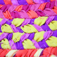 Thumbnail for Jute & Cotton Multi-colored Chindi Braided Rug Reversible - The Fox Decor