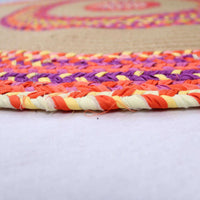 Thumbnail for Jute & Cotton Multi-colored Chindi Braided Rug Reversible - The Fox Decor