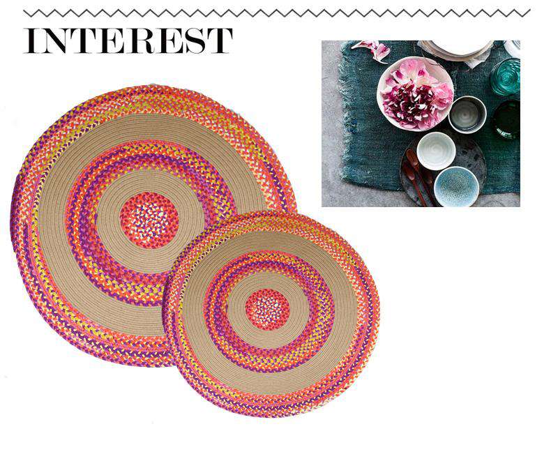 Jute & Cotton Multi-colored Chindi Braided Rug Reversible rug The Fox Decor 