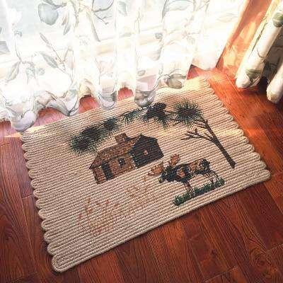 Jute Door Mat Anti-Skip Dirtproof Kitchen Balcony Braided Mat rug The Fox Decor 