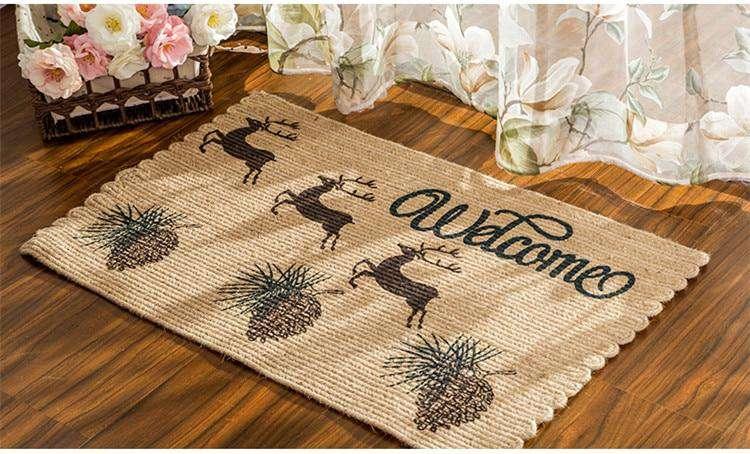 Jute Door Mat Anti-Skip Dirtproof Kitchen Balcony Braided Mat rug The Fox Decor 