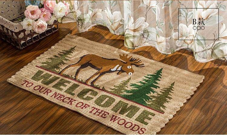 Jute Door Mat Anti-Skip Dirtproof Kitchen Balcony Braided Mat rug The Fox Decor 