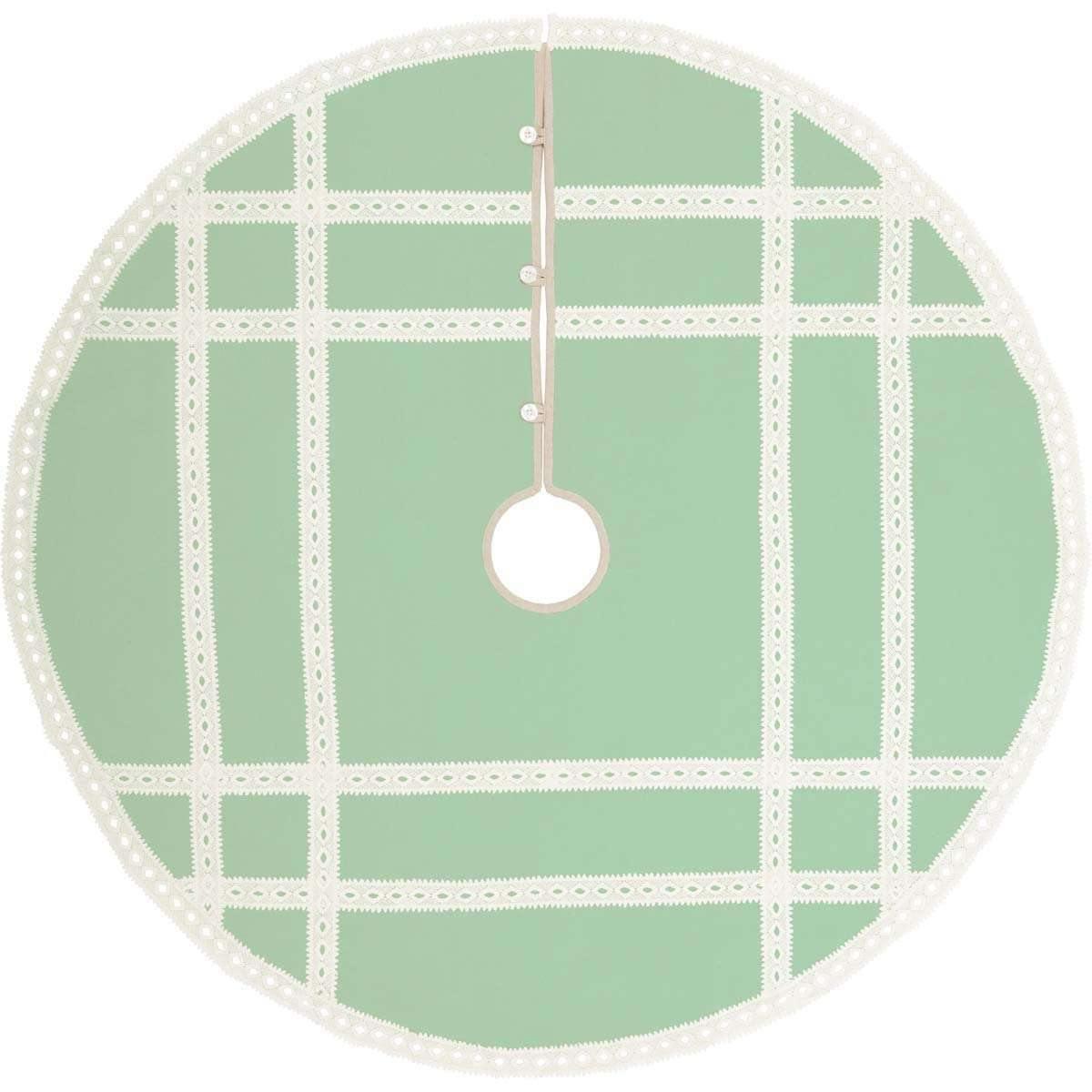 Margot Mint Christmas Tree Skirt 48 VHC Brands - The Fox Decor