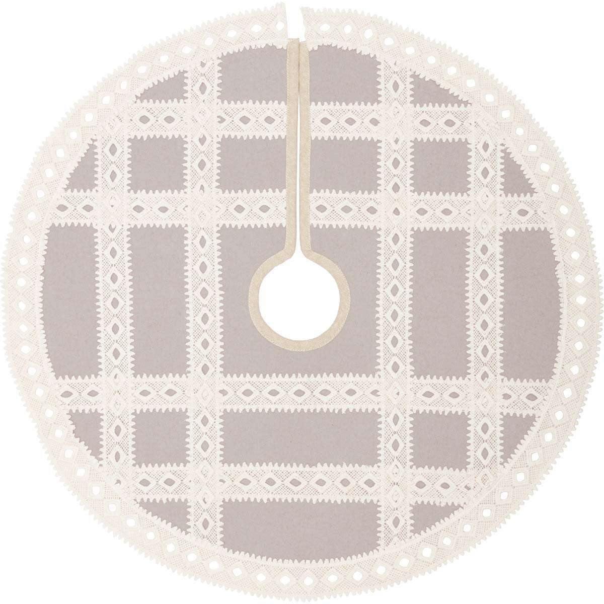 Margot Grey Mini Christmas Tree Skirt 21 VHC Brands - The Fox Decor