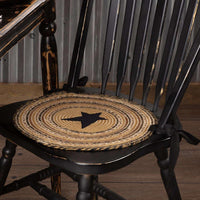 Thumbnail for Kettle Grove Jute Braided Chair Pad Applique Star Set of 6 Natural, Black, Caramel - The Fox Decor