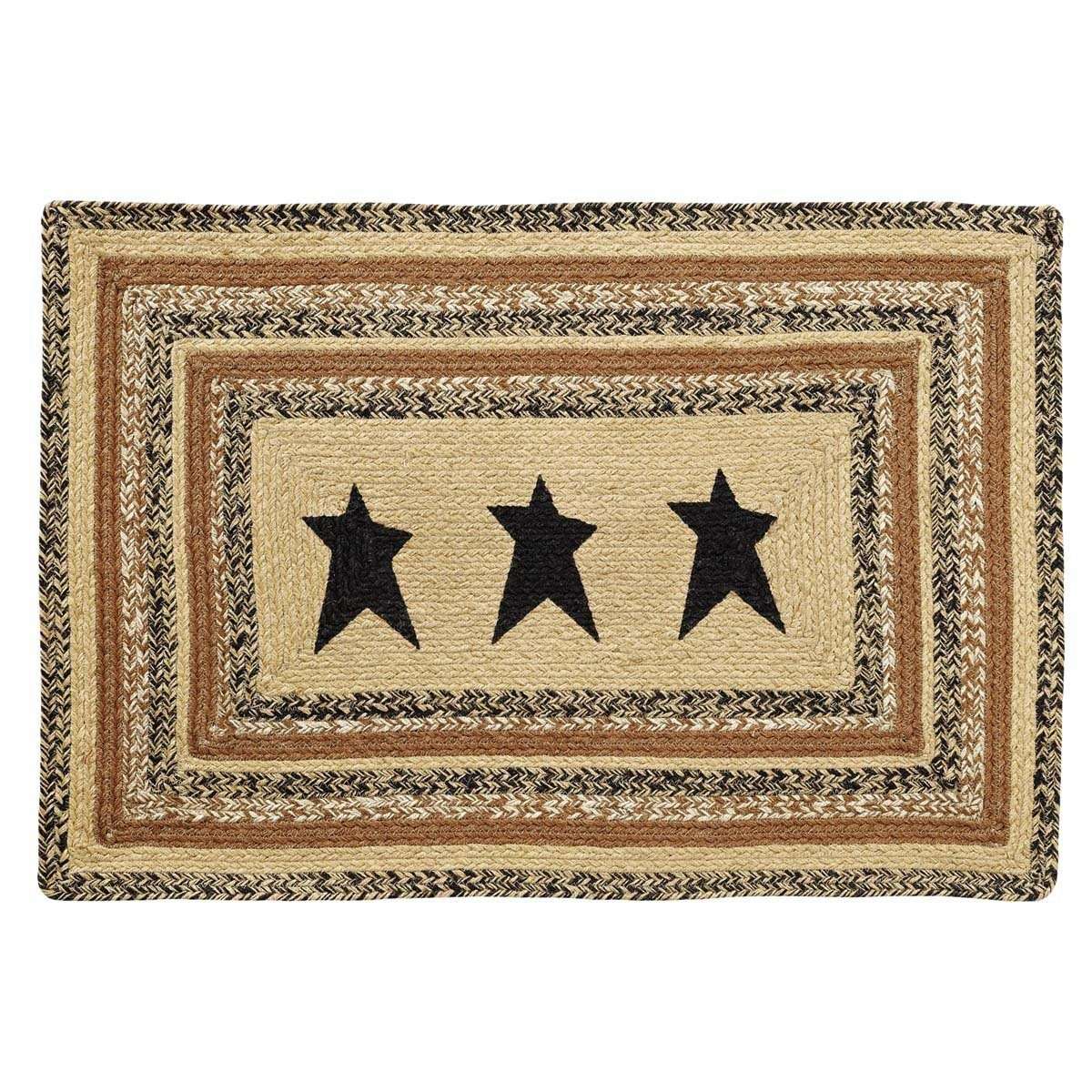 Kettle Grove Jute Braided Rectangle Stencil Star VHC Brands Rugs VHC Brands 24" x 36" 