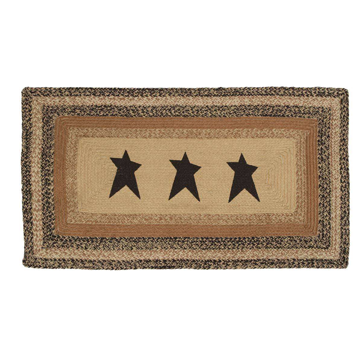 Kettle Grove Jute Braided Rectangle Stencil Star VHC Brands Rugs VHC Brands 27"X48" 