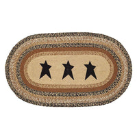 Thumbnail for Kettle Grove Jute Braided Rugs Oval Stencil Star VHC Brands Rugs VHC Brands 36