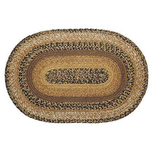 Kettle Grove Jute Oval Braided Rug VHC Brands rugs CWI Gifts 20x30 inch 