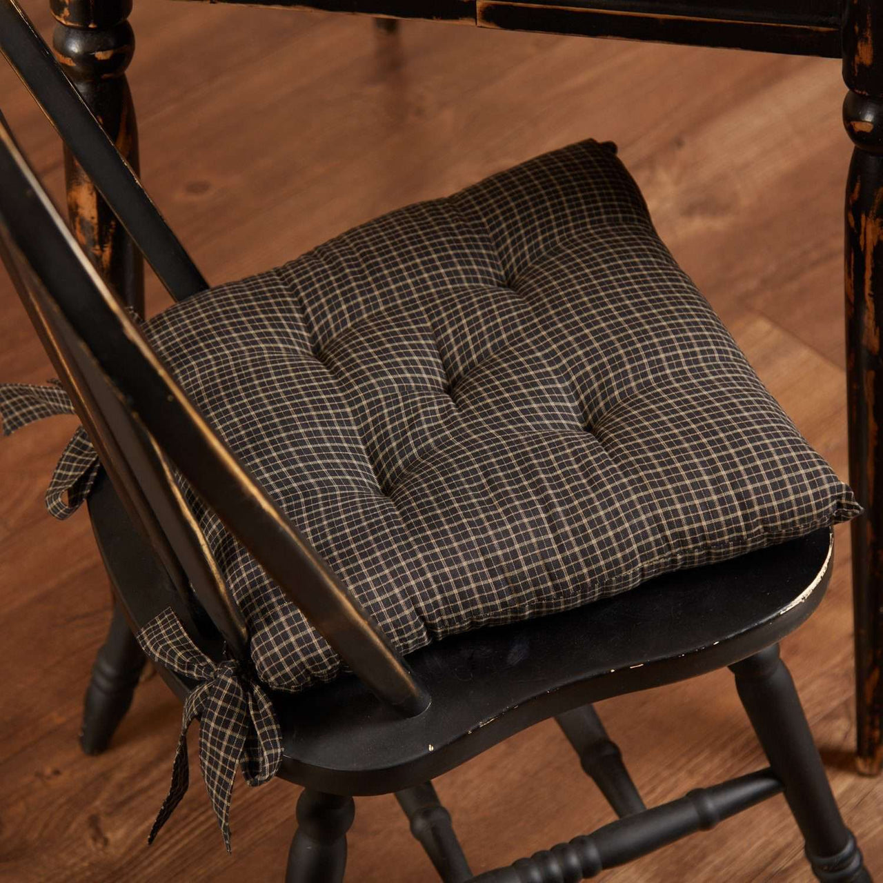 Kettle Grove Plaid Country Chair Cushion Chair Pad VHC Brands 