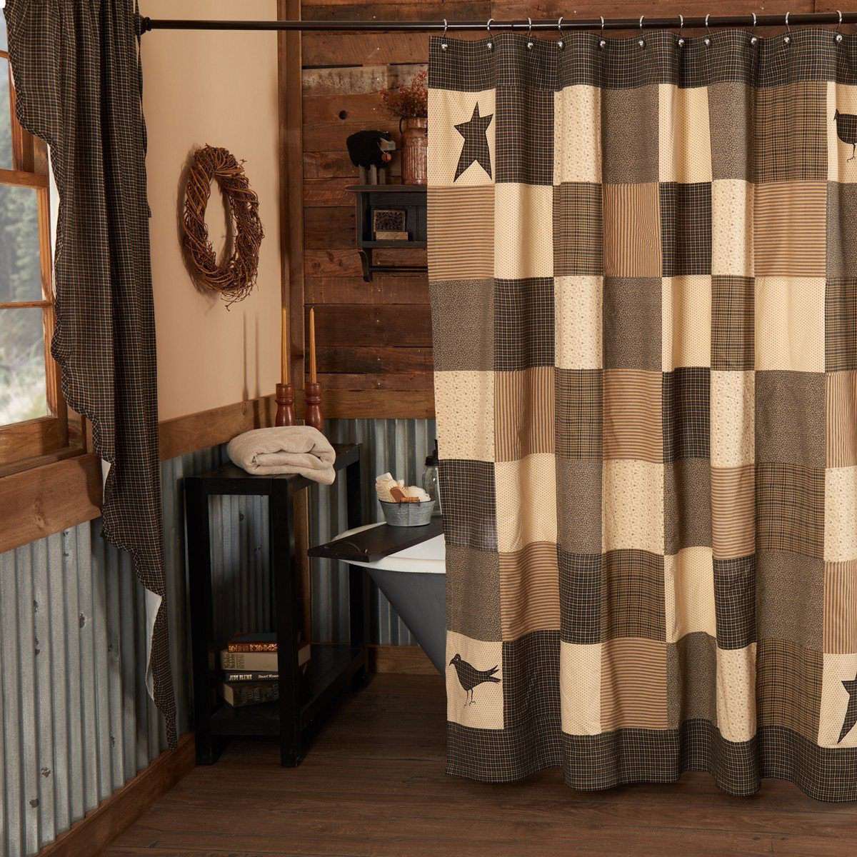 Kettle Grove Primitive Shower Curtain 72"x72" - The Fox Decor