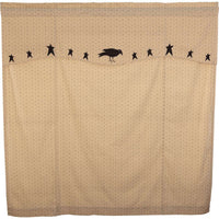 Kettle Grove Shower Curtain with Attached Applique Crow and Star Valance 72