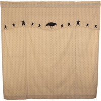 Thumbnail for Kettle Grove Shower Curtain with Attached Applique Crow and Star Valance 72