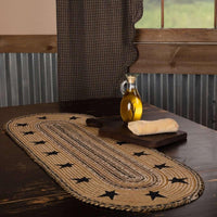 Thumbnail for Kettle Grove Stencil Stars Border Jute Braided Table Runner VHC Brands - The Fox Decor