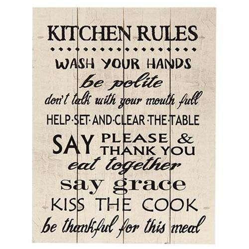 Kitchen Rules Pallet Art Pictures & Signs CWI+ 