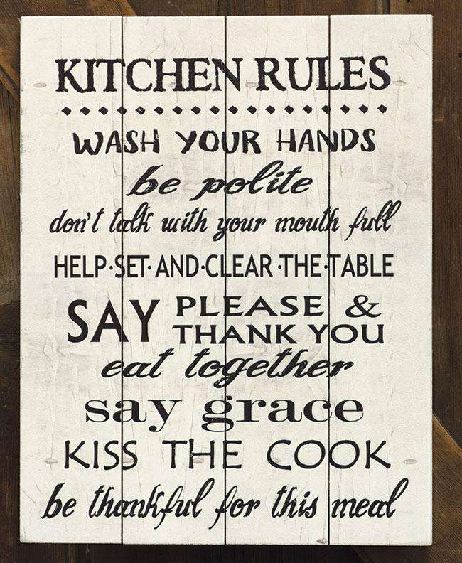 Kitchen Rules Pallet Art Pictures & Signs CWI+ 