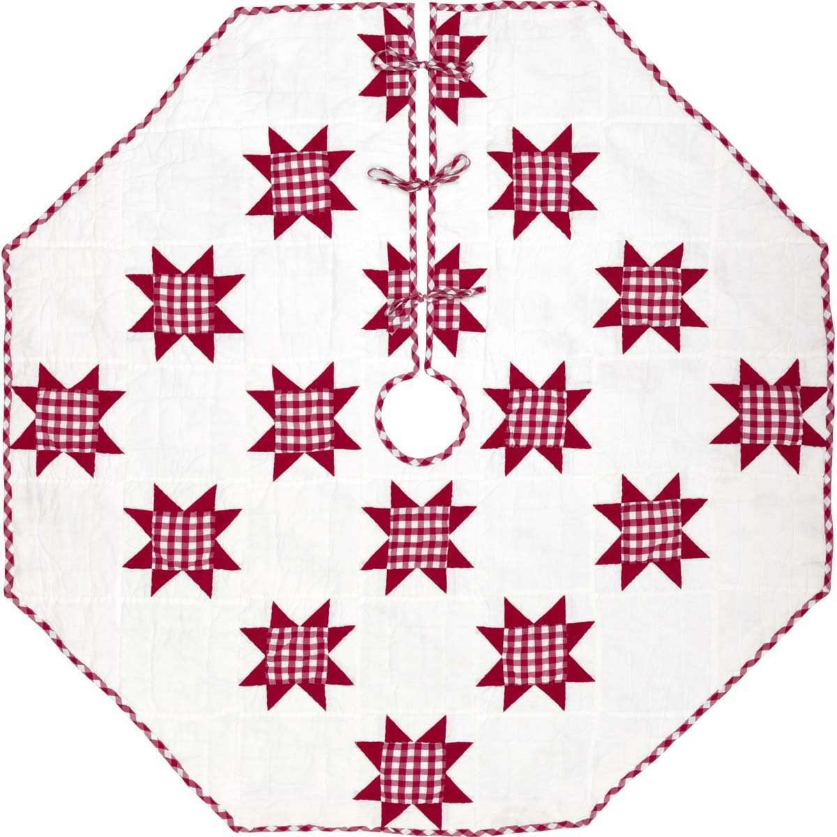 Emmie Red Patchwork Christmas Tree Skirt 60 VHC Brands - The Fox Decor