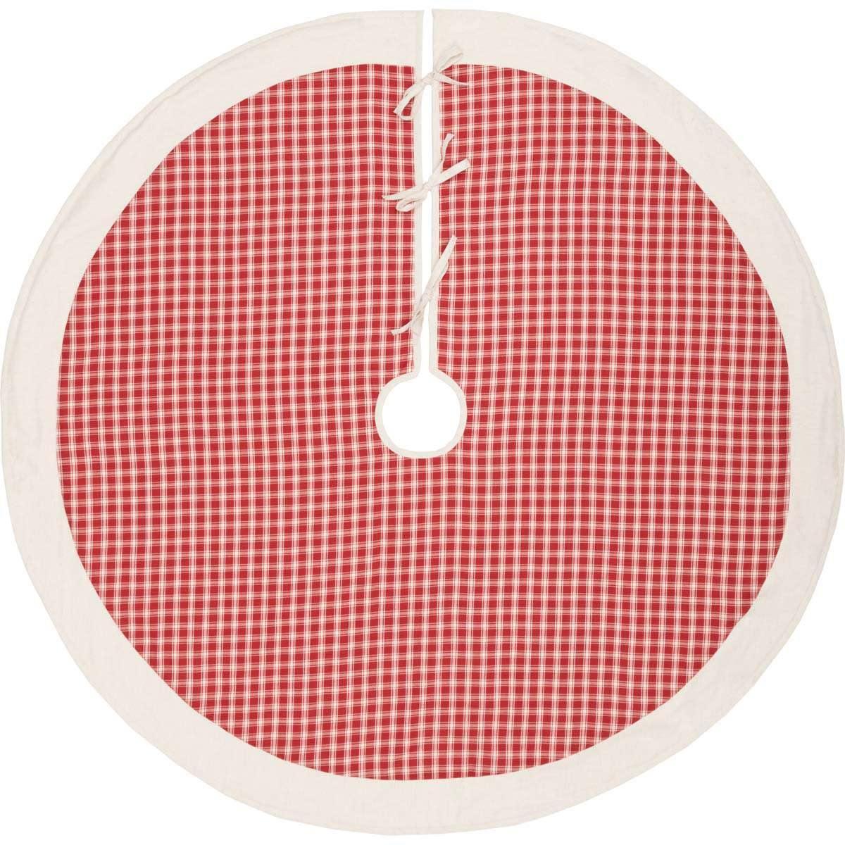 Red Plaid Christmas Tree Skirt 55 VHC Brands - The Fox Decor