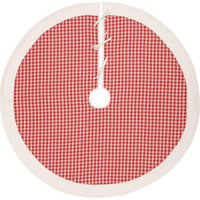 Red Plaid Christmas Tree Skirt 55 VHC Brands - The Fox Decor
