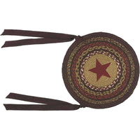 Thumbnail for Landon Jute Applique Star Braided Chair Pad Set of 6 Almond, Chestnut, Chili Pepper - The Fox Decor