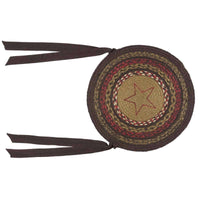 Thumbnail for Landon Jute Applique Star Braided Chair Pad Set of 6 Almond, Chestnut, Chili Pepper - The Fox Decor