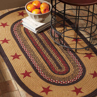 Thumbnail for Landon Jute Braided Rug Oval Stencil Stars VHC Brands Rugs VHC Brands 27