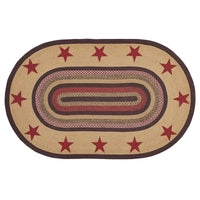 Thumbnail for Landon Jute Braided Rug Oval Stencil Stars VHC Brands Rugs VHC Brands 