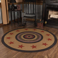 Thumbnail for Landon Stencil Stars Jute Braided Round Rugs VHC Brands Rugs VHC Brands 6' Ft 