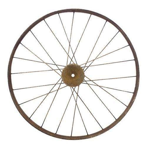 Large Antiqued Bike Wheel - The Fox Decor