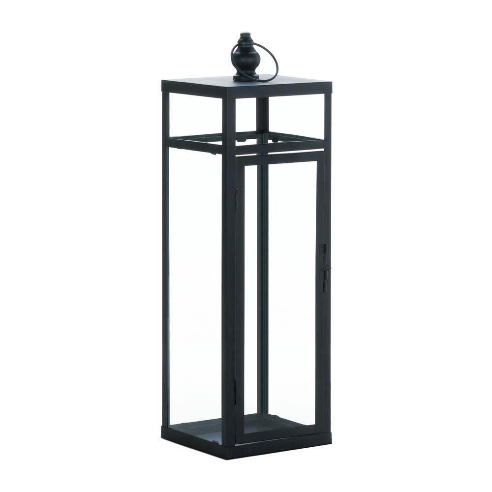 Large Black Dramatic Geometry Lantern - The Fox Decor