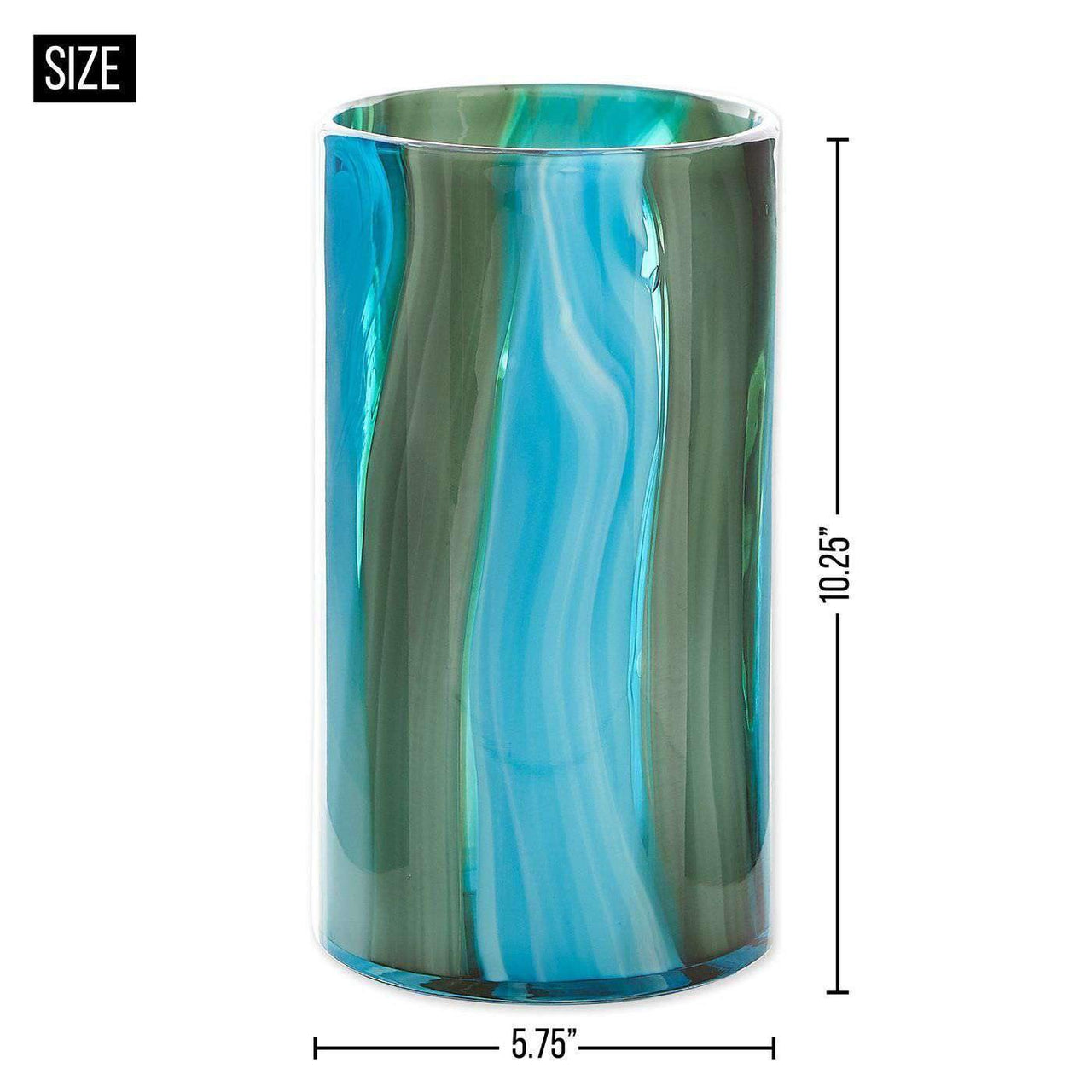 Large Blue Cylinder Glass Vase - The Fox Decor