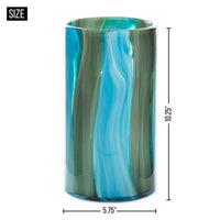 Thumbnail for Large Blue Cylinder Glass Vase - The Fox Decor