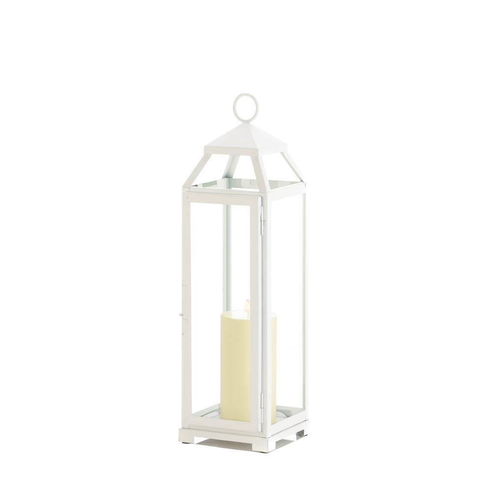 Large Country White Open Top Lantern - The Fox Decor