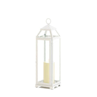 Large Country White Open Top Lantern - The Fox Decor