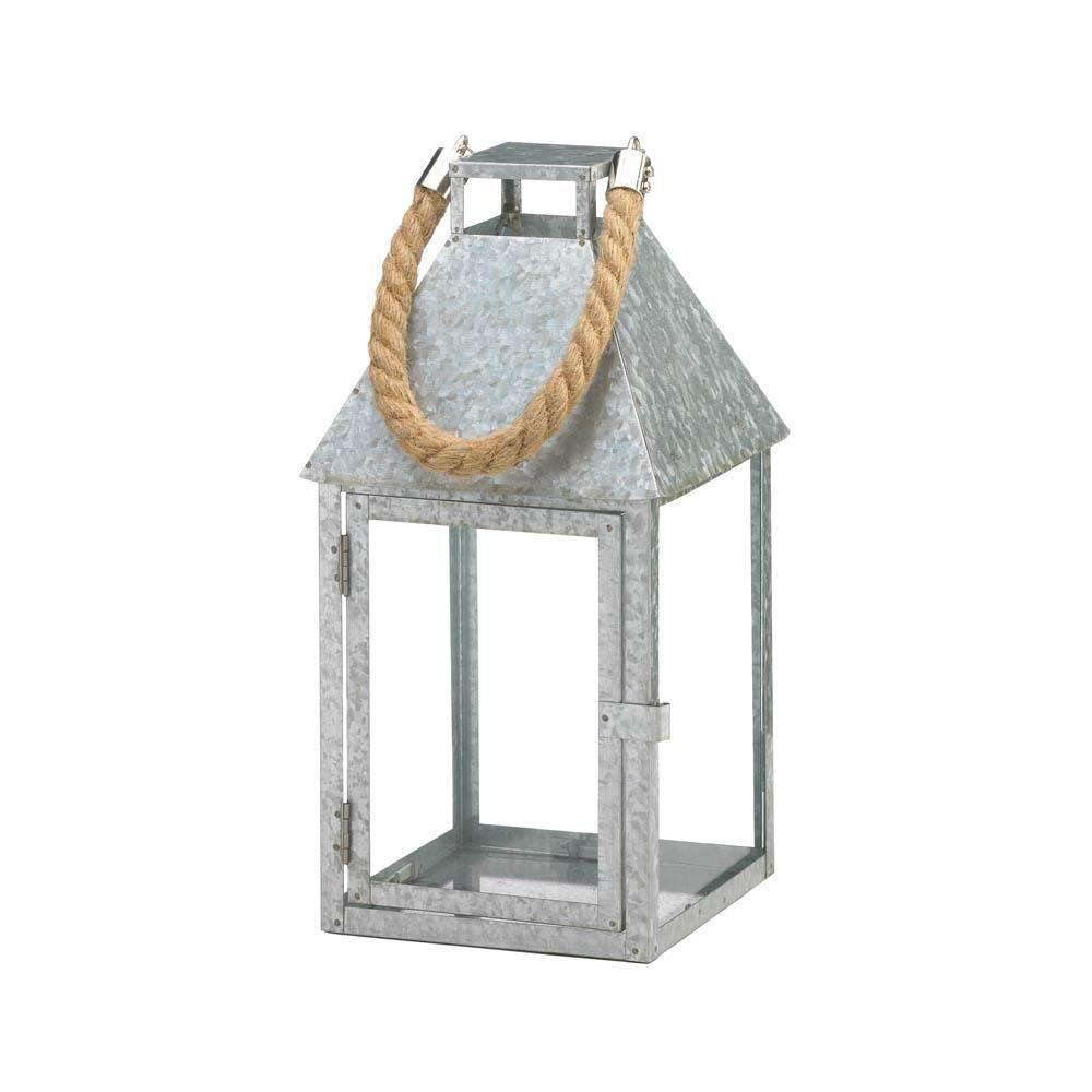 Large Galvanized Farm-Style Lantern - The Fox Decor