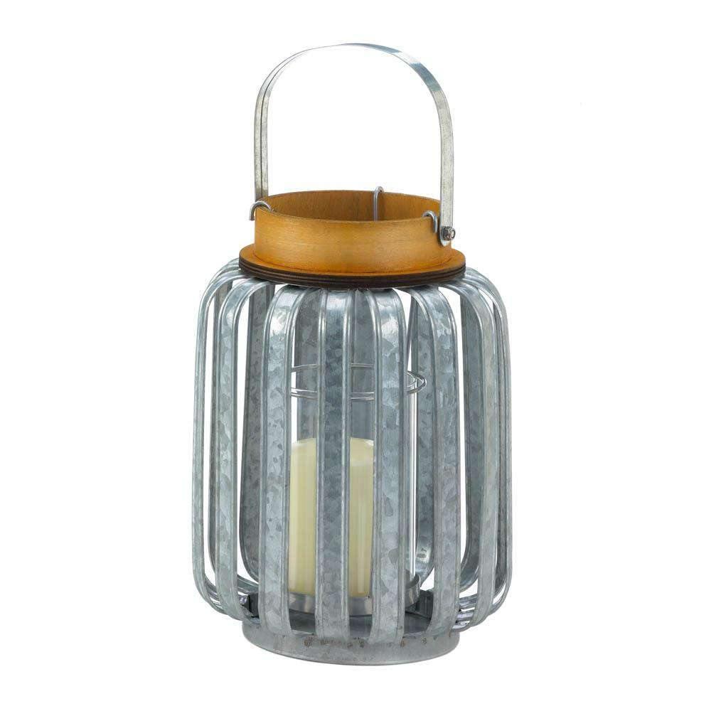 Large Galvanized Metal Lantern - The Fox Decor