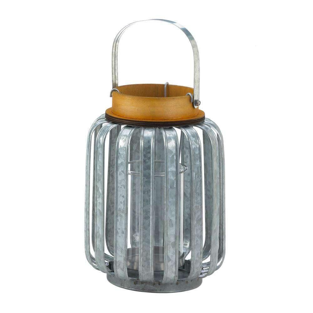 Large Galvanized Metal Lantern - The Fox Decor