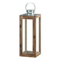 Thumbnail for Large Metal Top Square Wood Lantern - The Fox Decor