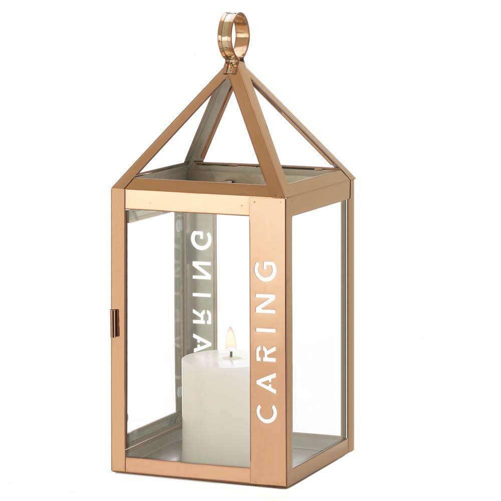 Large Rose Metal Caring Lantern - The Fox Decor