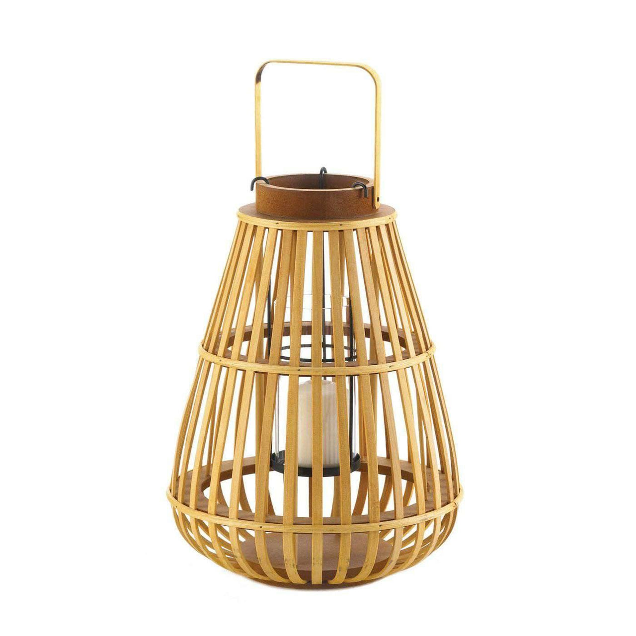 Large Slat Wood Lantern - The Fox Decor