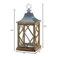 Thumbnail for Large Wooden Diamond Lattice Lantern - The Fox Decor